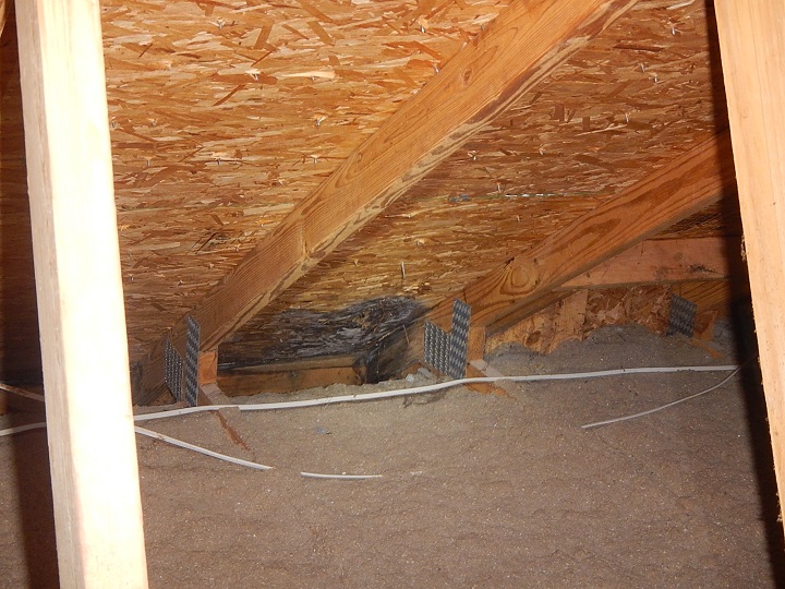 Attic leak-attic leak found while on a home inspecton near washington in