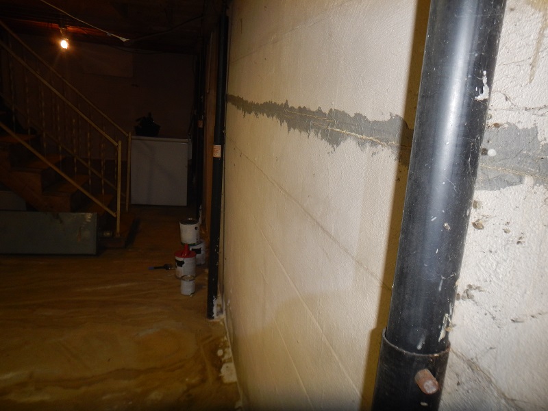 Failing  basement wall found by the home inspector while performing a home inspection in huntingburg indiana
