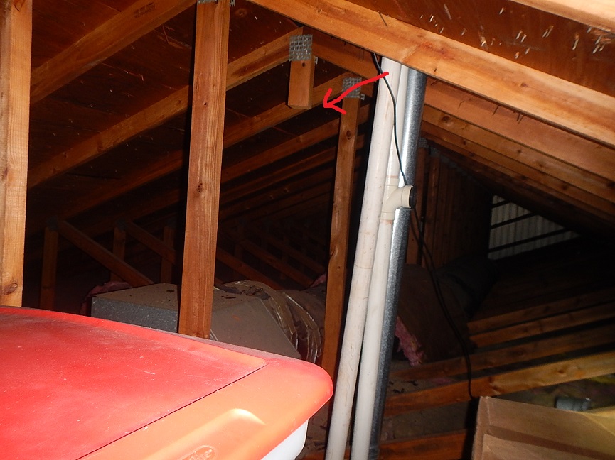 Cut truss cord found by home inspector near Evansville, In