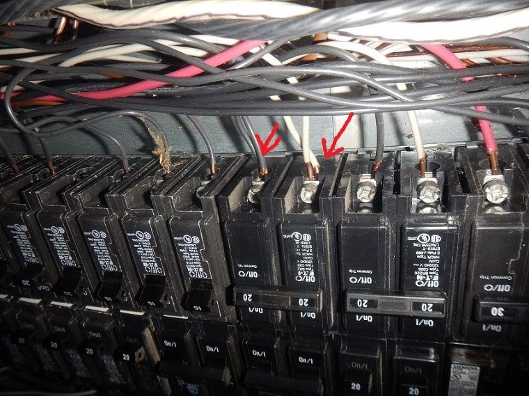 wiring problem found in an electric panel by the home inspector in evansville indiana