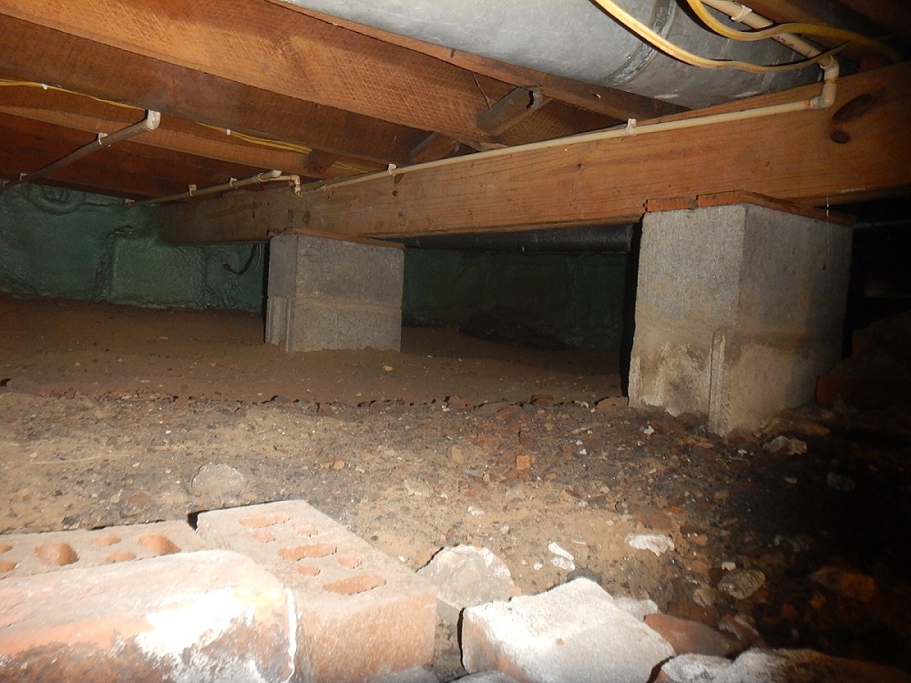 Good foundation support beam seen by the home inspector near newburgh indiana