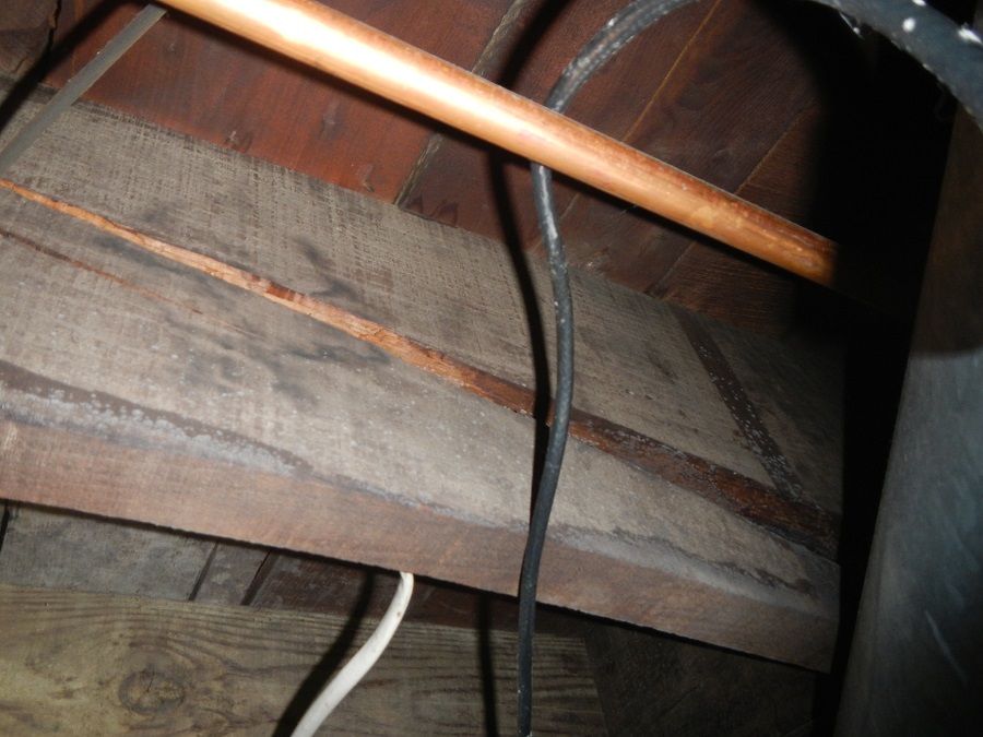 Split floor joist found by the home inspector in evansville, in.